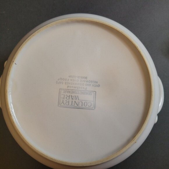 Vintage Country Ware Peachwood Stoneware Floral Soup Tureen With Lid & Handles W - Picture 3 of 11